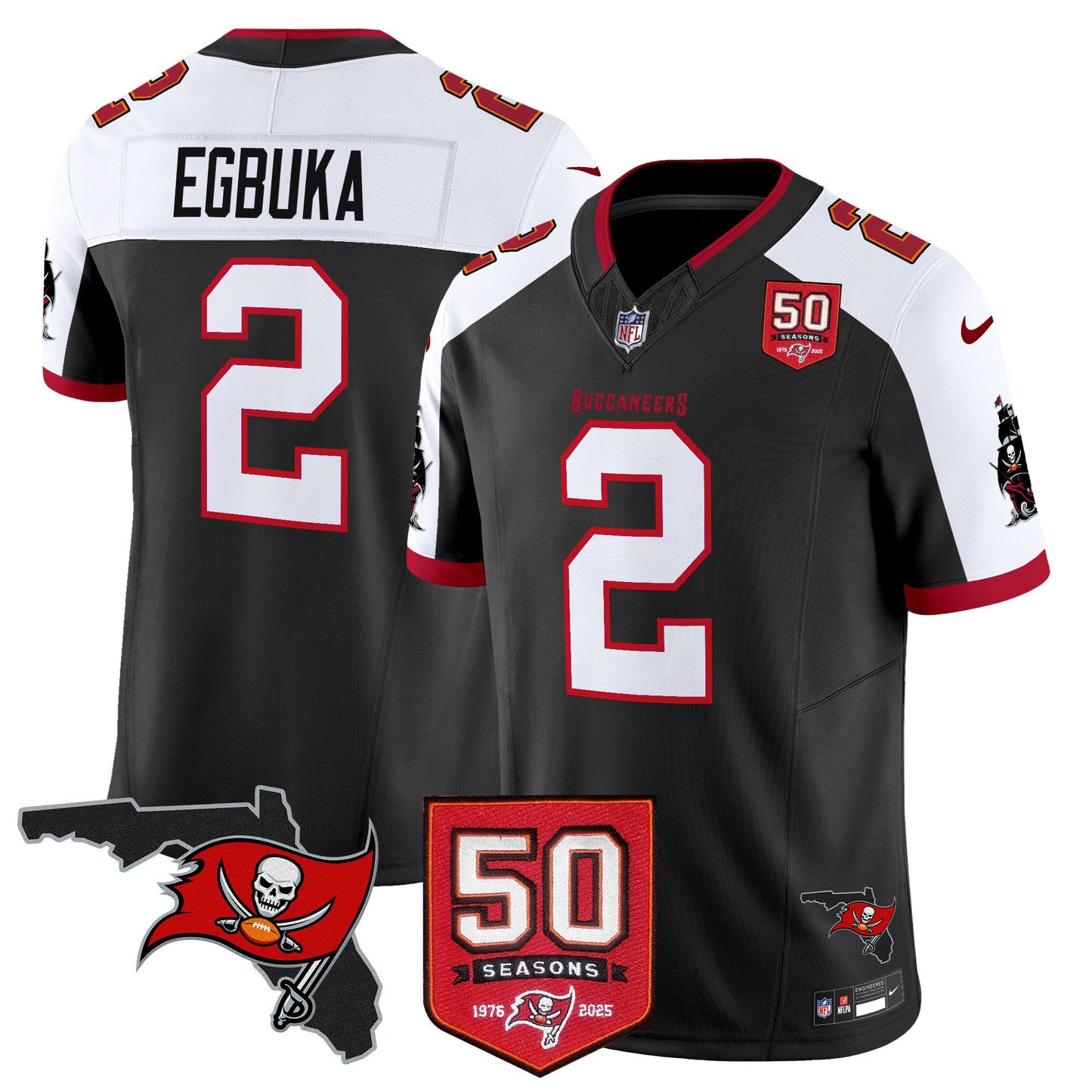 Men's Tampa Bay Buccaneers 50th Season Patch Vapor Limited Jersey - All Stitched