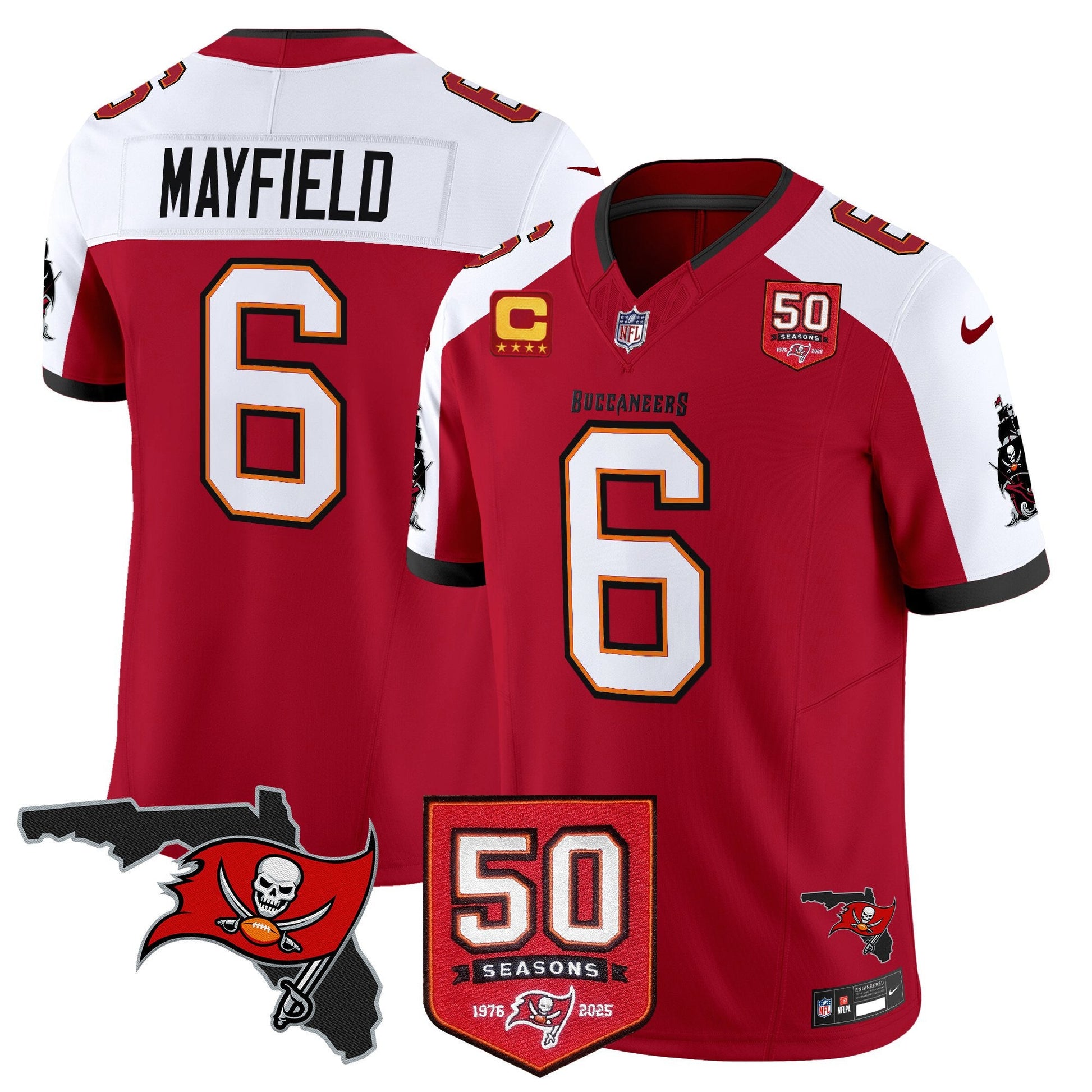 Men's Tampa Bay Buccaneers 50th Season Patch Vapor Limited Jersey - All Stitched