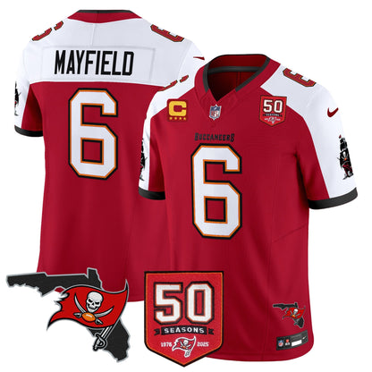 Men's Tampa Bay Buccaneers 50th Season Patch Vapor Limited Jersey - All Stitched