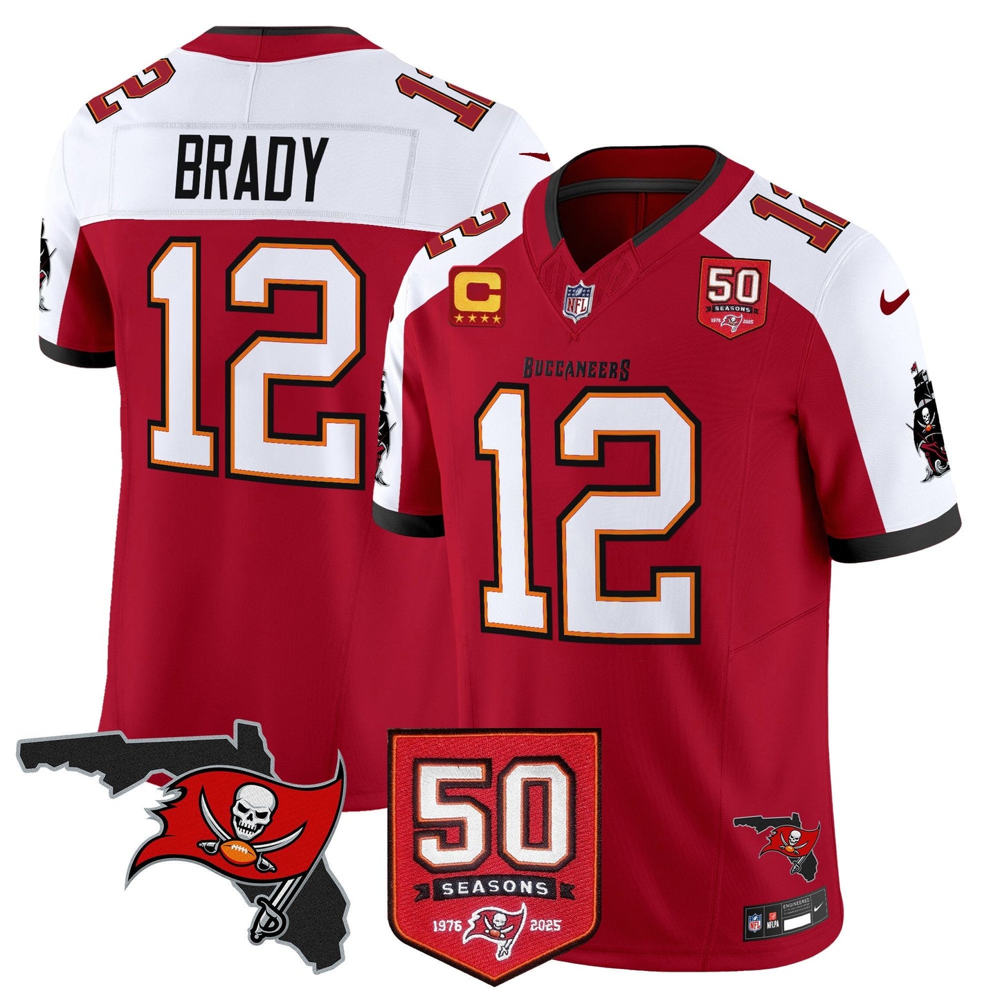 Men's Tampa Bay Buccaneers 50th Season Patch Vapor Limited Jersey - All Stitched