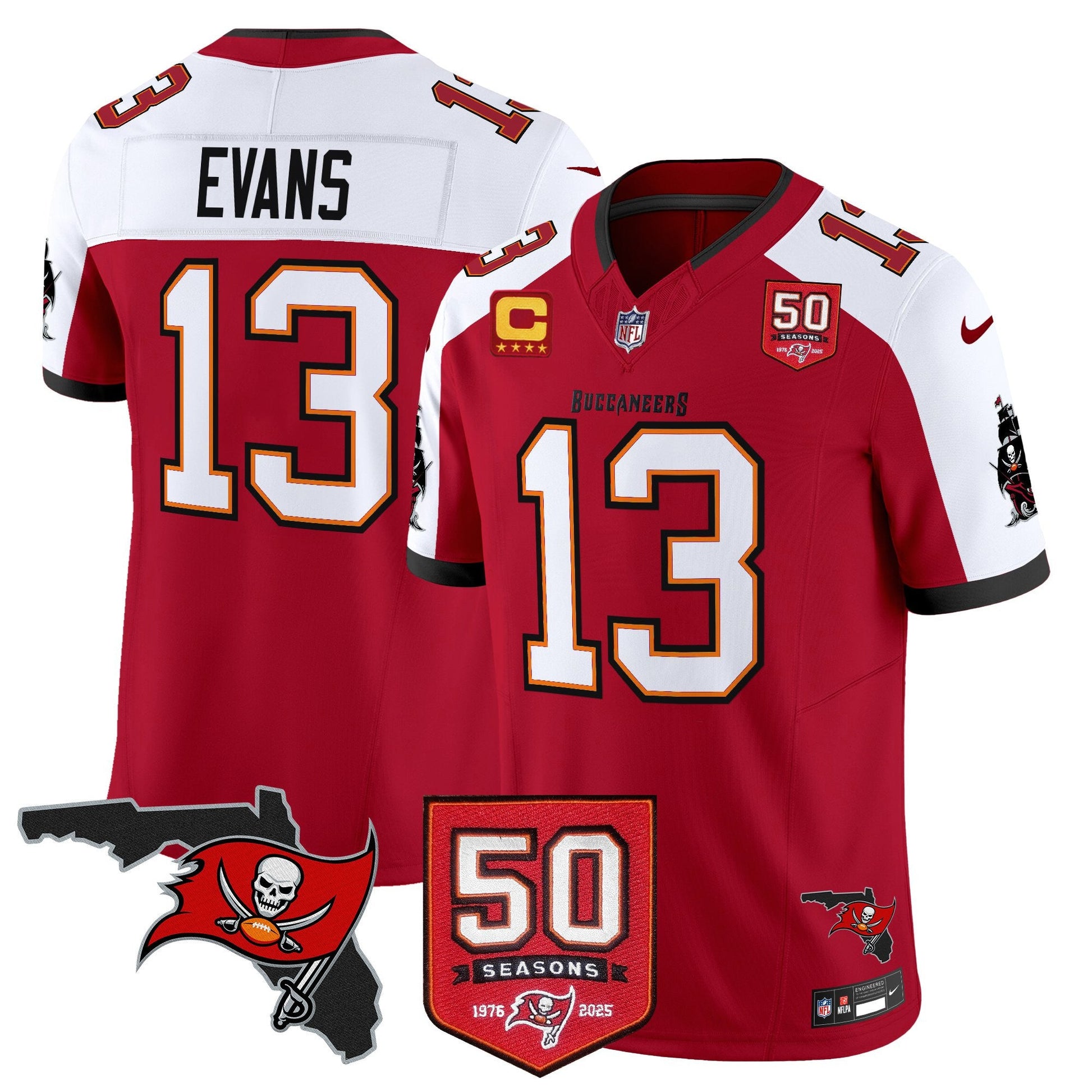 Men's Tampa Bay Buccaneers 50th Season Patch Vapor Limited Jersey - All Stitched