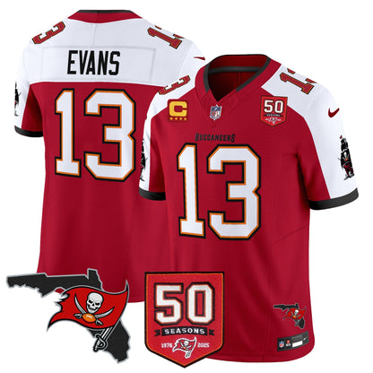 Men's Tampa Bay Buccaneers 50th Season Patch Vapor Limited Jersey - All Stitched