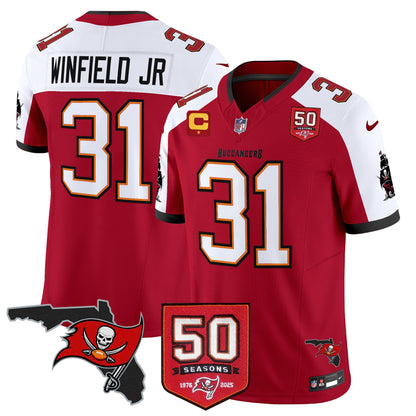 Men's Tampa Bay Buccaneers 50th Season Patch Vapor Limited Jersey - All Stitched