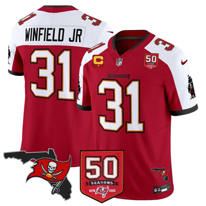 Men's Tampa Bay Buccaneers 50th Season Patch Vapor Limited Jersey - All Stitched