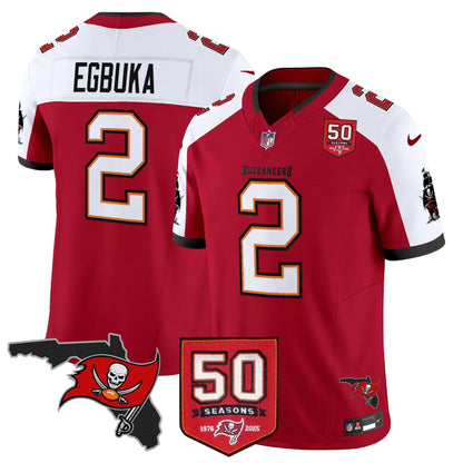 Men's Tampa Bay Buccaneers 50th Season Patch Vapor Limited Jersey - All Stitched