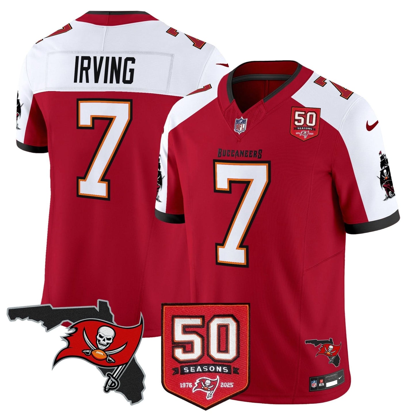 Men's Tampa Bay Buccaneers 50th Season Patch Vapor Limited Jersey - All Stitched