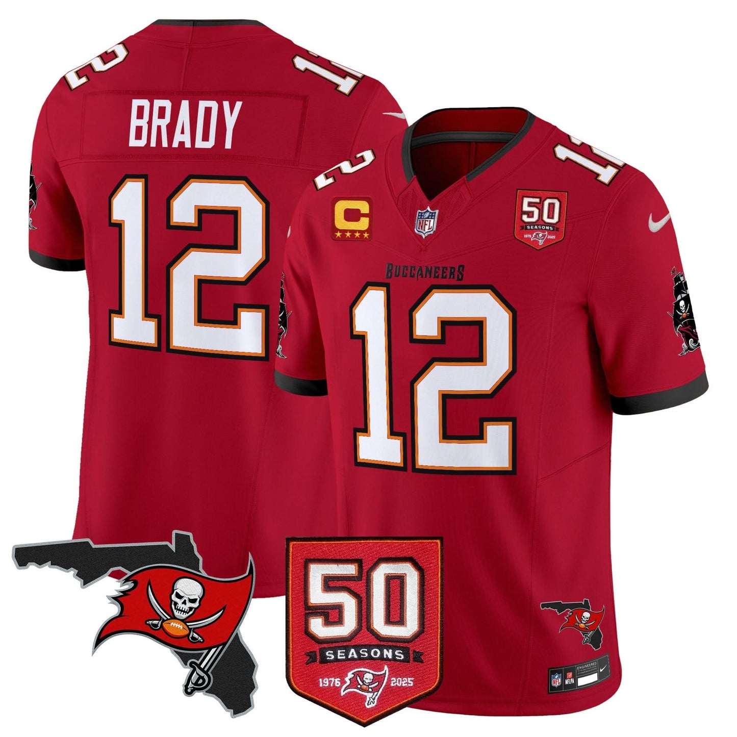 Men's Tampa Bay Buccaneers 50th Season Patch Vapor Limited Jersey - All Stitched
