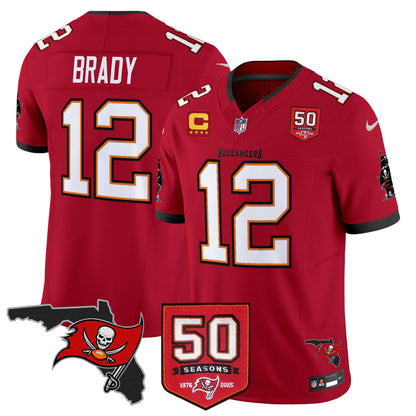 Men's Tampa Bay Buccaneers 50th Season Patch Vapor Limited Jersey - All Stitched