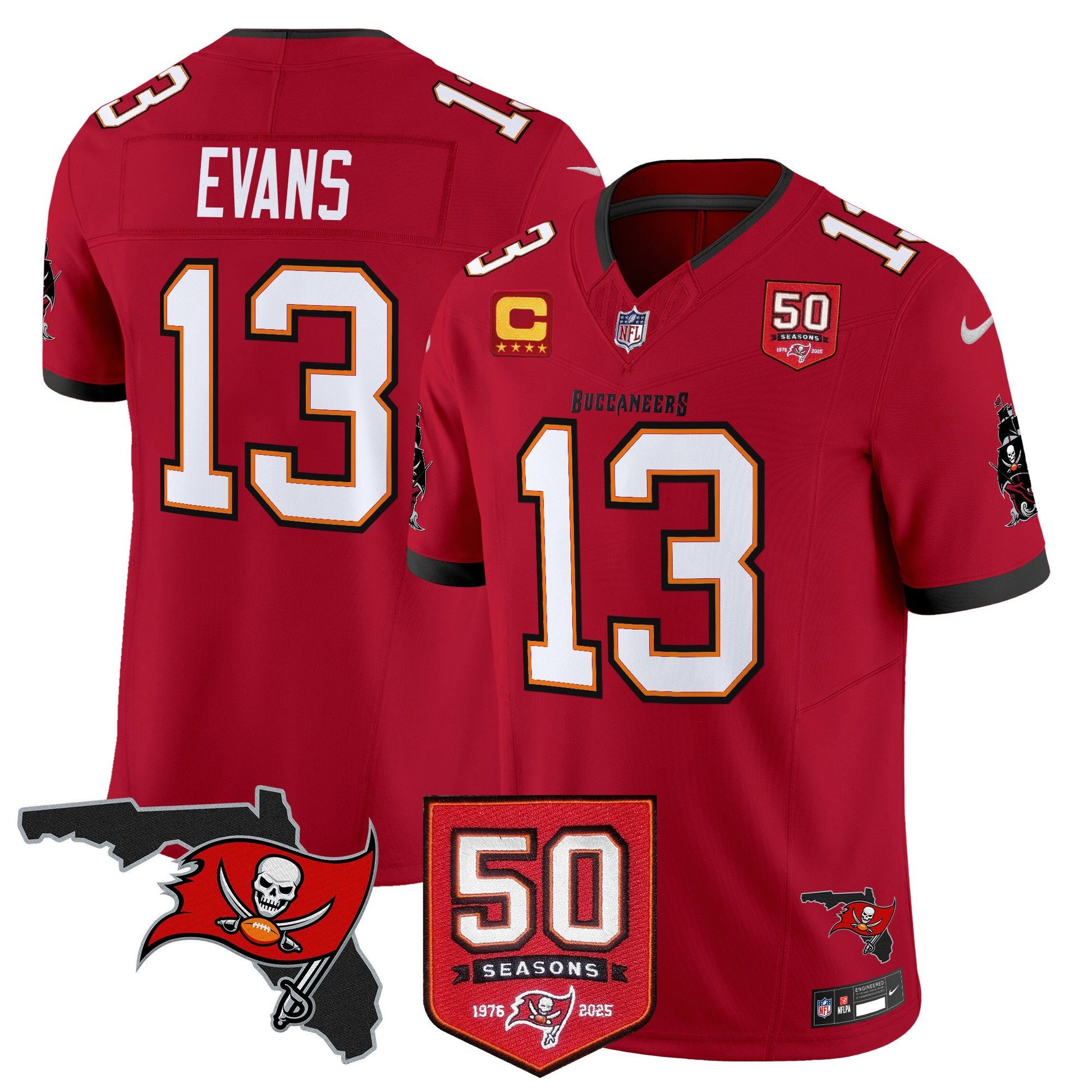 Men's Tampa Bay Buccaneers 50th Season Patch Vapor Limited Jersey - All Stitched