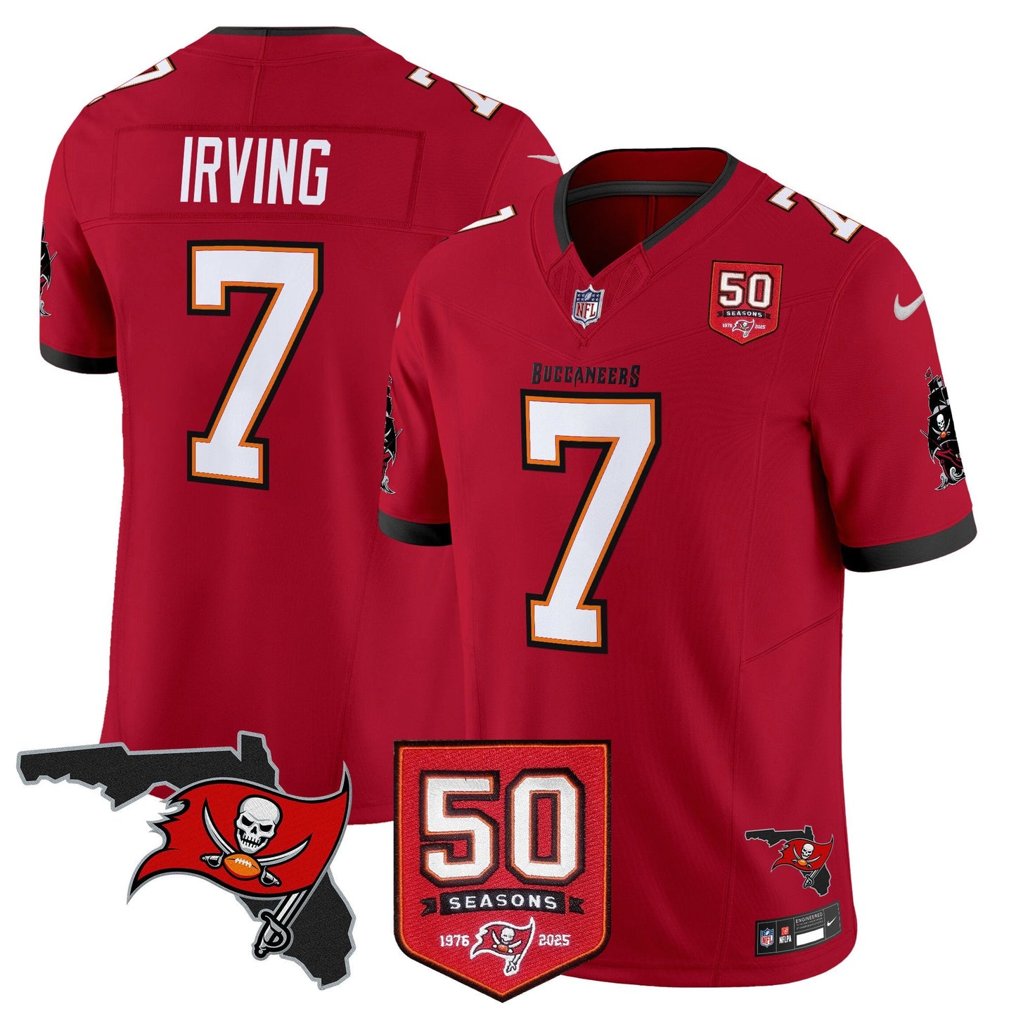 Men's Tampa Bay Buccaneers 50th Season Patch Vapor Limited Jersey - All Stitched