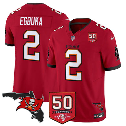 Men's Tampa Bay Buccaneers 50th Season Patch Vapor Limited Jersey - All Stitched
