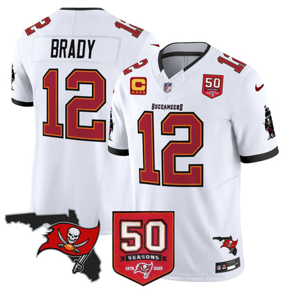 Men's Tampa Bay Buccaneers 50th Season Patch Vapor Limited Jersey - All Stitched