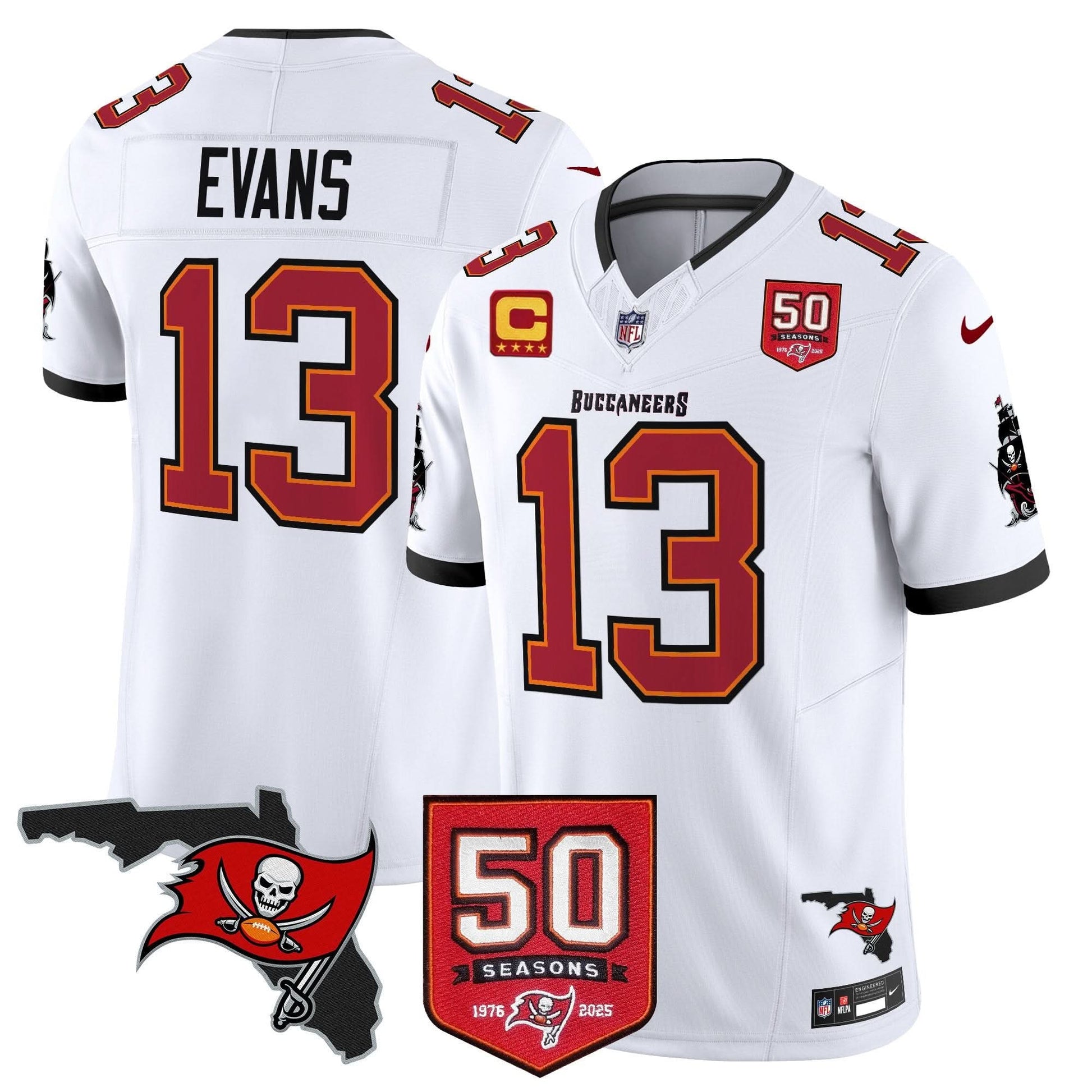 Men's Tampa Bay Buccaneers 50th Season Patch Vapor Limited Jersey - All Stitched