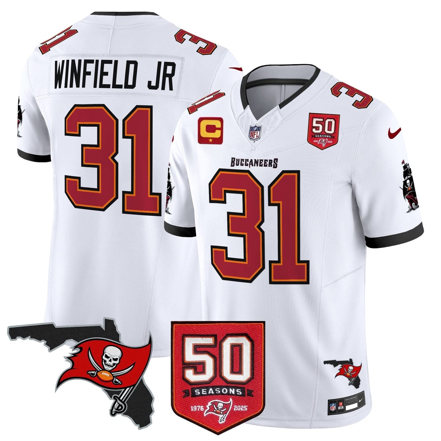 Men's Tampa Bay Buccaneers 50th Season Patch Vapor Limited Jersey - All Stitched