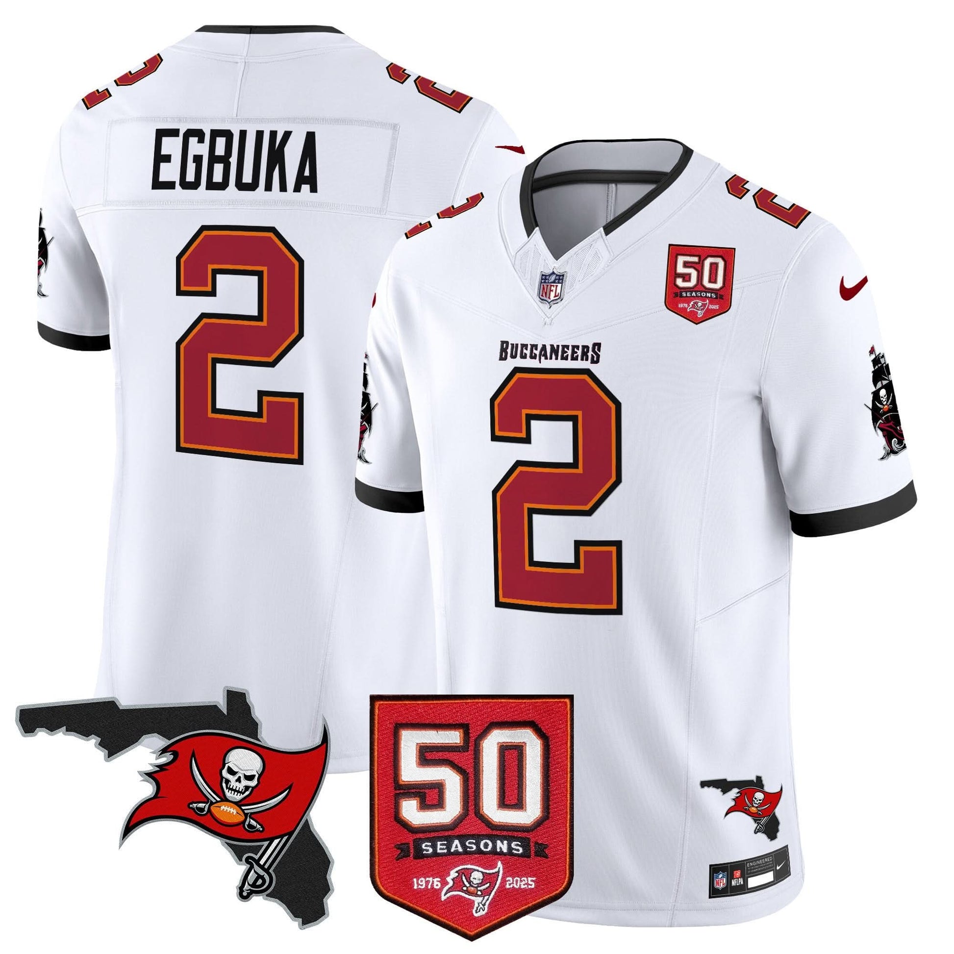 Men's Tampa Bay Buccaneers 50th Season Patch Vapor Limited Jersey - All Stitched