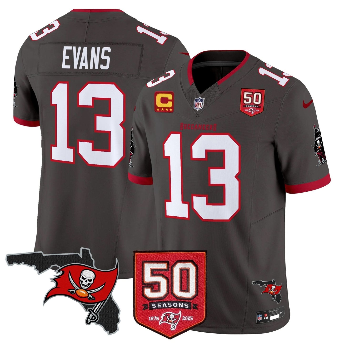 Men's Tampa Bay Buccaneers 50th Season Patch Vapor Limited Jersey - All Stitched