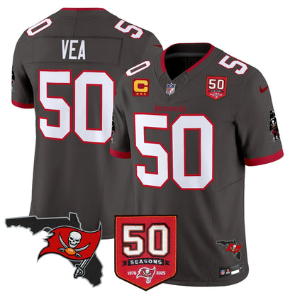 Men's Tampa Bay Buccaneers 50th Season Patch Vapor Limited Jersey - All Stitched