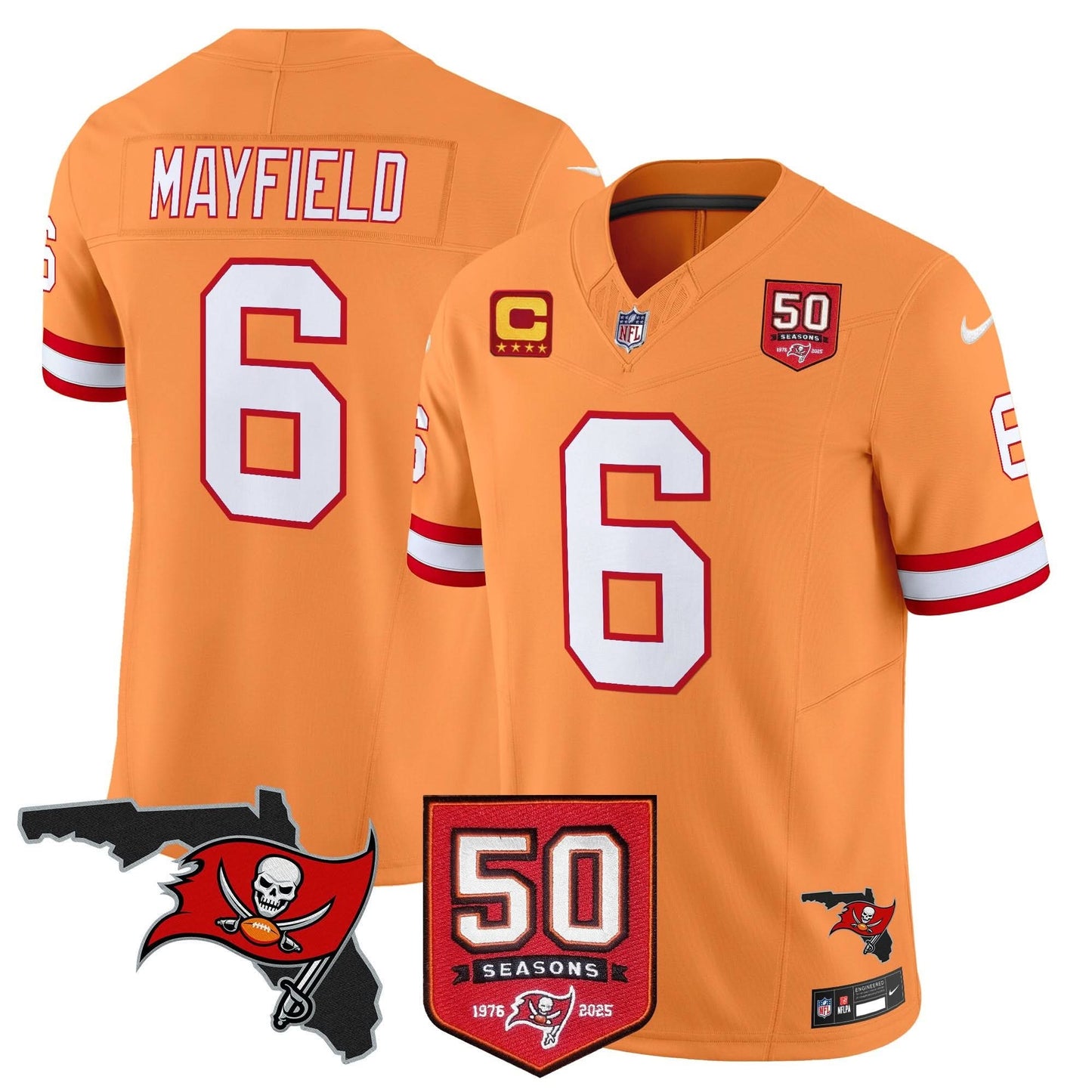Men's Tampa Bay Buccaneers 50th Season Patch Vapor Limited Jersey - All Stitched