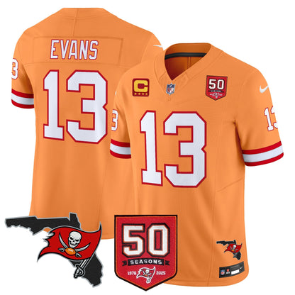 Men's Tampa Bay Buccaneers 50th Season Patch Vapor Limited Jersey - All Stitched