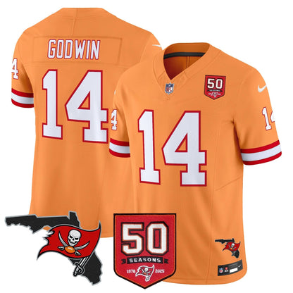 Men's Tampa Bay Buccaneers 50th Season Patch Vapor Limited Jersey - All Stitched