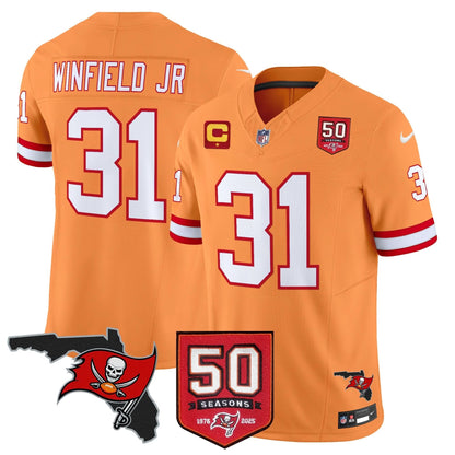 Men's Tampa Bay Buccaneers 50th Season Patch Vapor Limited Jersey - All Stitched