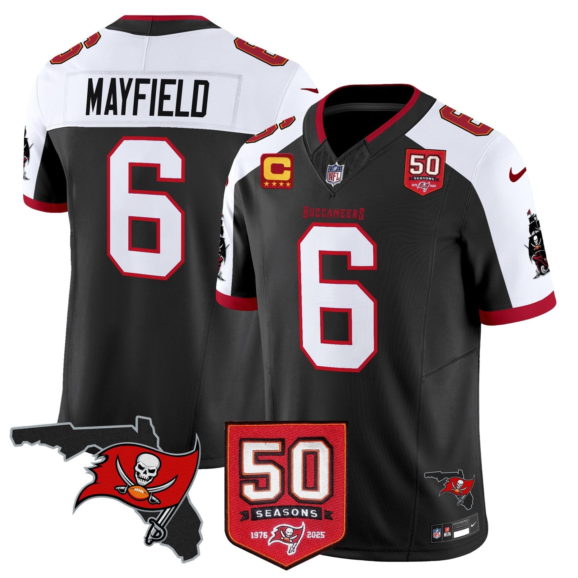 Men's Tampa Bay Buccaneers 50th Season Patch Vapor Limited Jersey - All Stitched