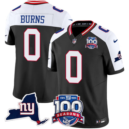 Men's New York Giants 100th Season & State Patch Vapor Limited Jersey - All Stitched