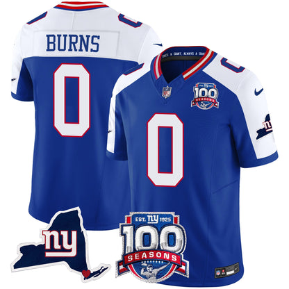 Men's New York Giants 100th Season & State Patch Vapor Limited Jersey - All Stitched