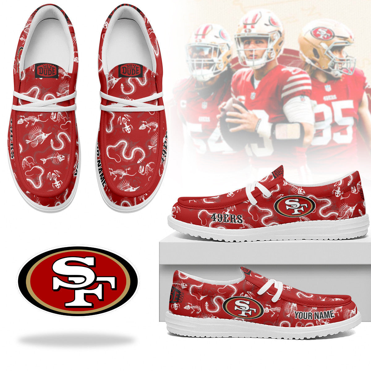 Men's San Francisco 49ers Halloween Hey Dude Shoes