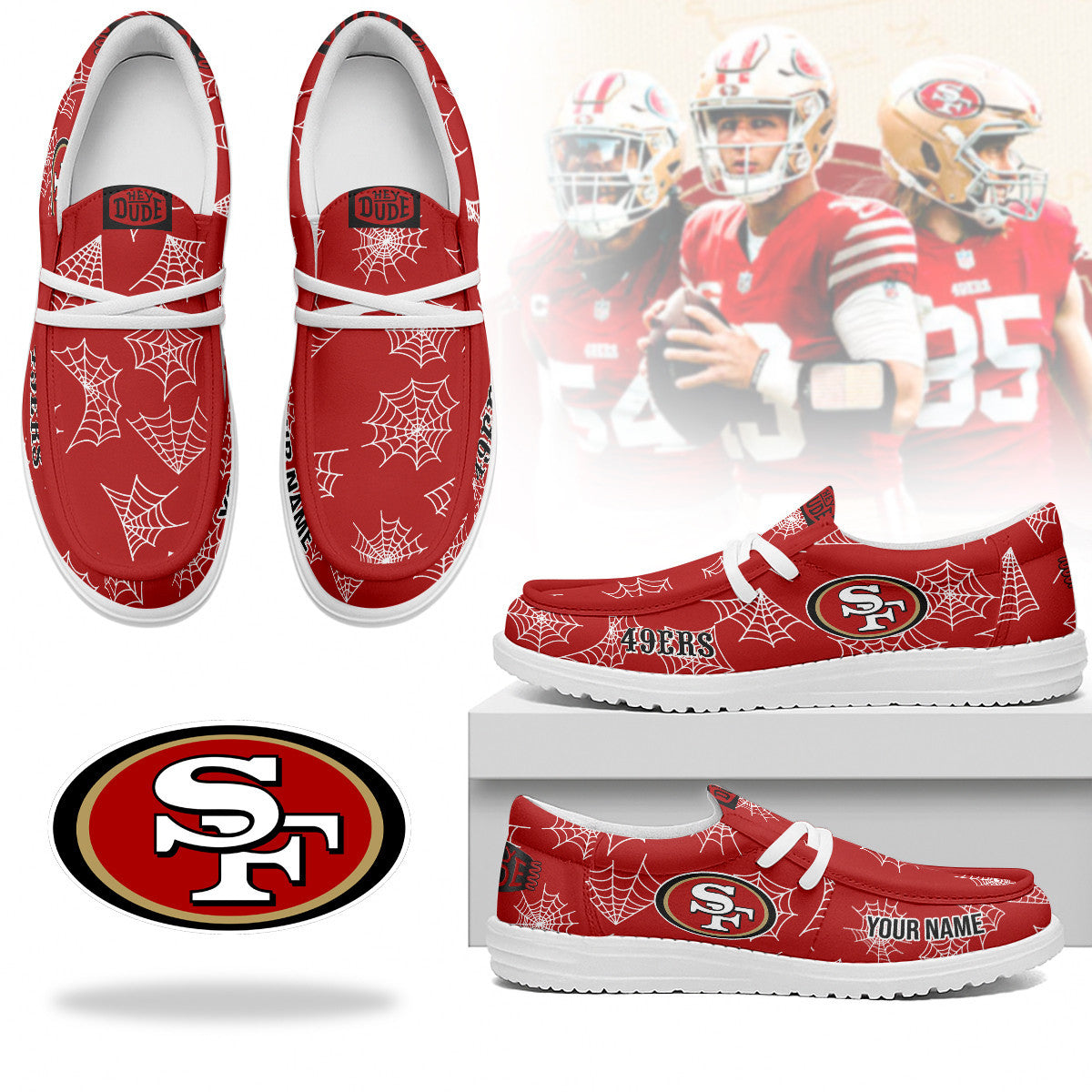 Men's San Francisco 49ers Halloween Hey Dude Shoes