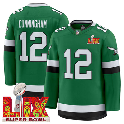 Eagles Kelly Green Hockey Premium Jersey V2 - All Stitched