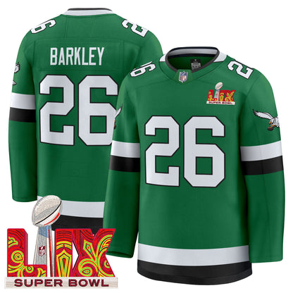 Eagles Kelly Green Hockey Premium Jersey V2 - All Stitched