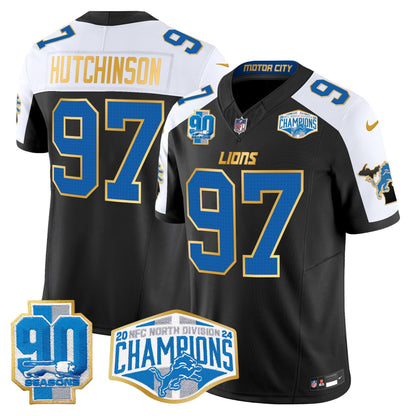 DET 2024 NFC North Division Champions Patch Gold Trim Vapor Limited Jersey - All Stitched