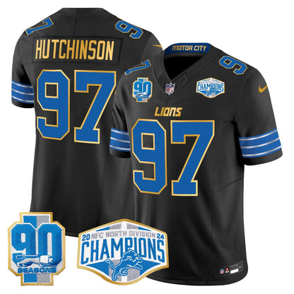 DET 2024 NFC North Division Champions Patch Gold Trim Vapor Limited Jersey - All Stitched