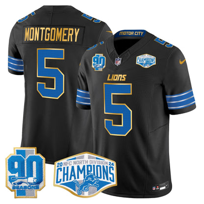 DET 2024 NFC North Division Champions Patch Gold Trim Vapor Limited Jersey - All Stitched