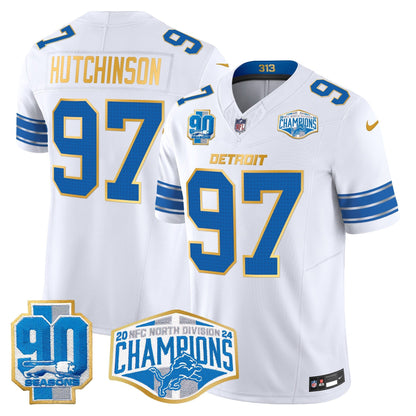 DET 2024 NFC North Division Champions Patch Gold Trim Vapor Limited Jersey - All Stitched