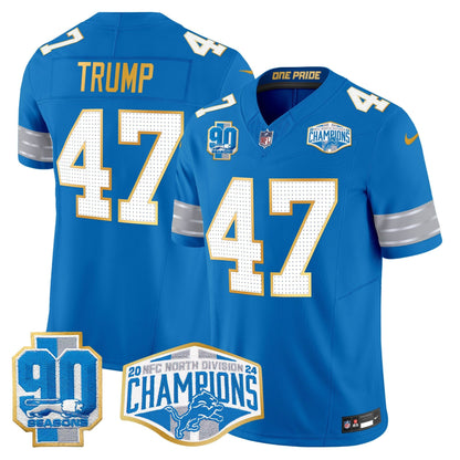 DET 2024 NFC North Division Champions Patch Gold Trim Vapor Limited Jersey - All Stitched