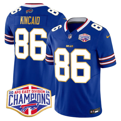 Bills 2024 AFC East Division Champions Gold Trim Vapor Limited Jersey - All Stitched