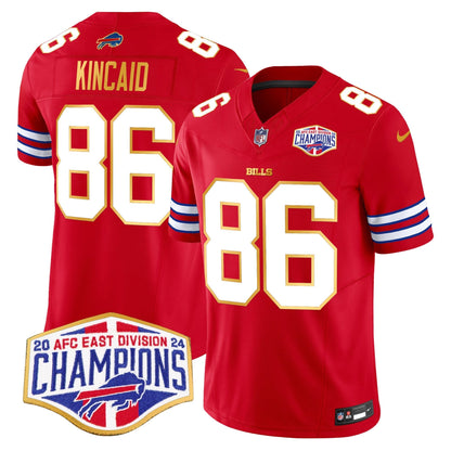 Bills 2024 AFC East Division Champions Gold Trim Vapor Limited Jersey - All Stitched