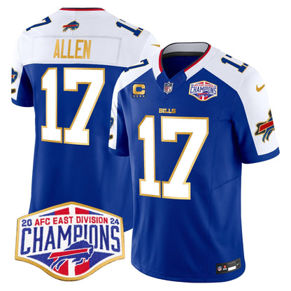 Bills 2024 AFC East Division Champions Gold Trim Vapor Limited Jersey - All Stitched