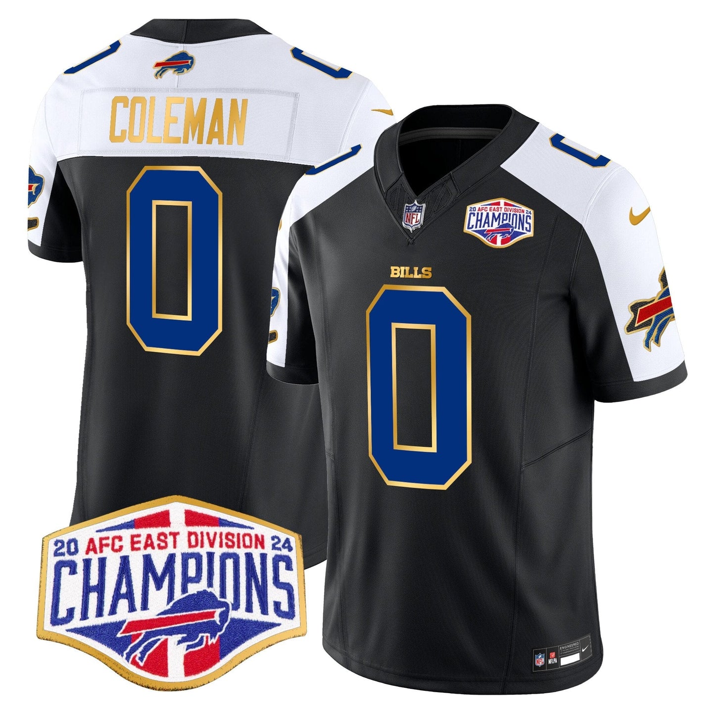 Bills 2024 AFC East Division Champions Gold Trim Vapor Limited Jersey - All Stitched