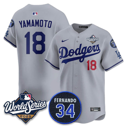 Los Angeles Dodgers 2025 National League Champions Jersey - All Stitched