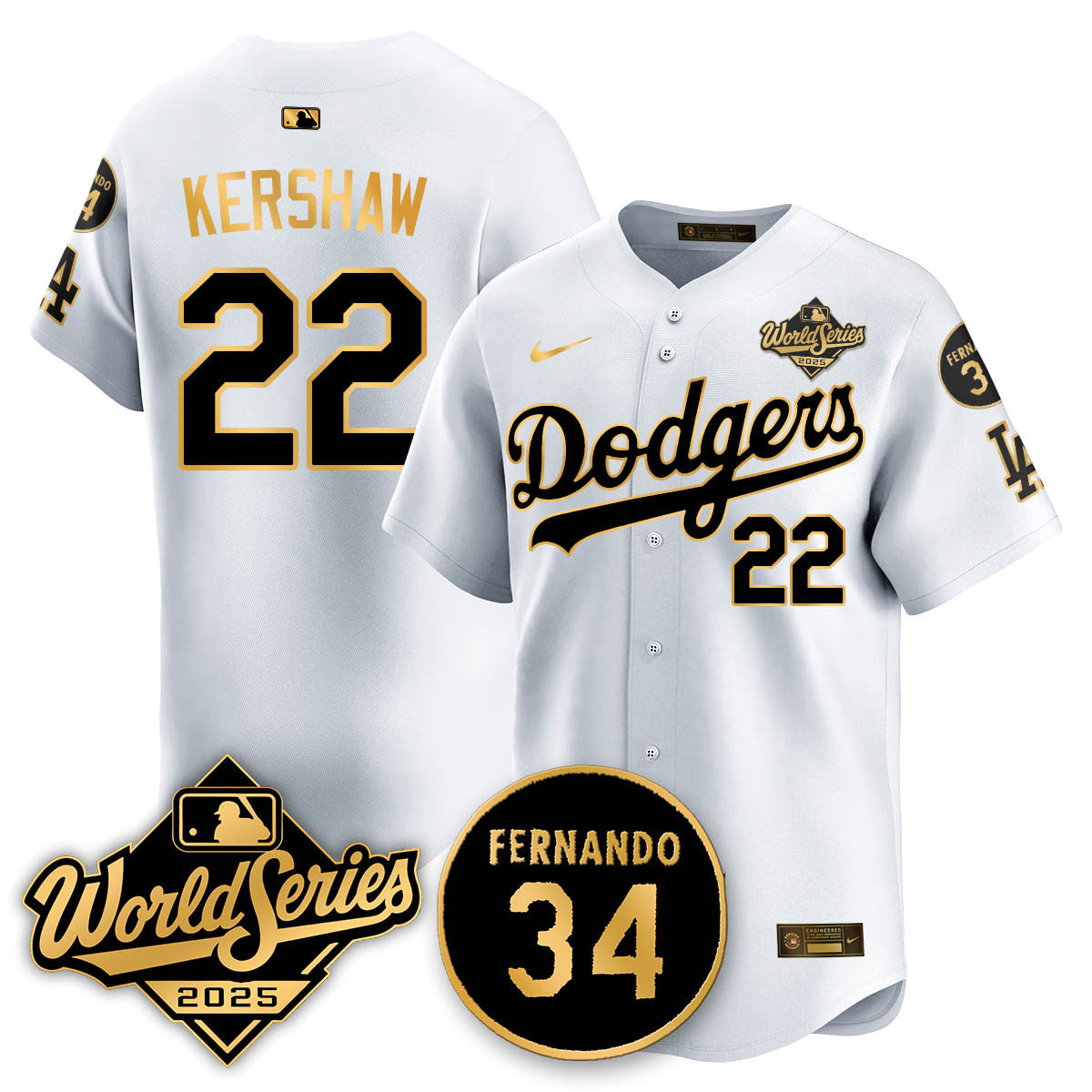 Los Angeles Dodgers 2025 National League Champions Jersey - All Stitched