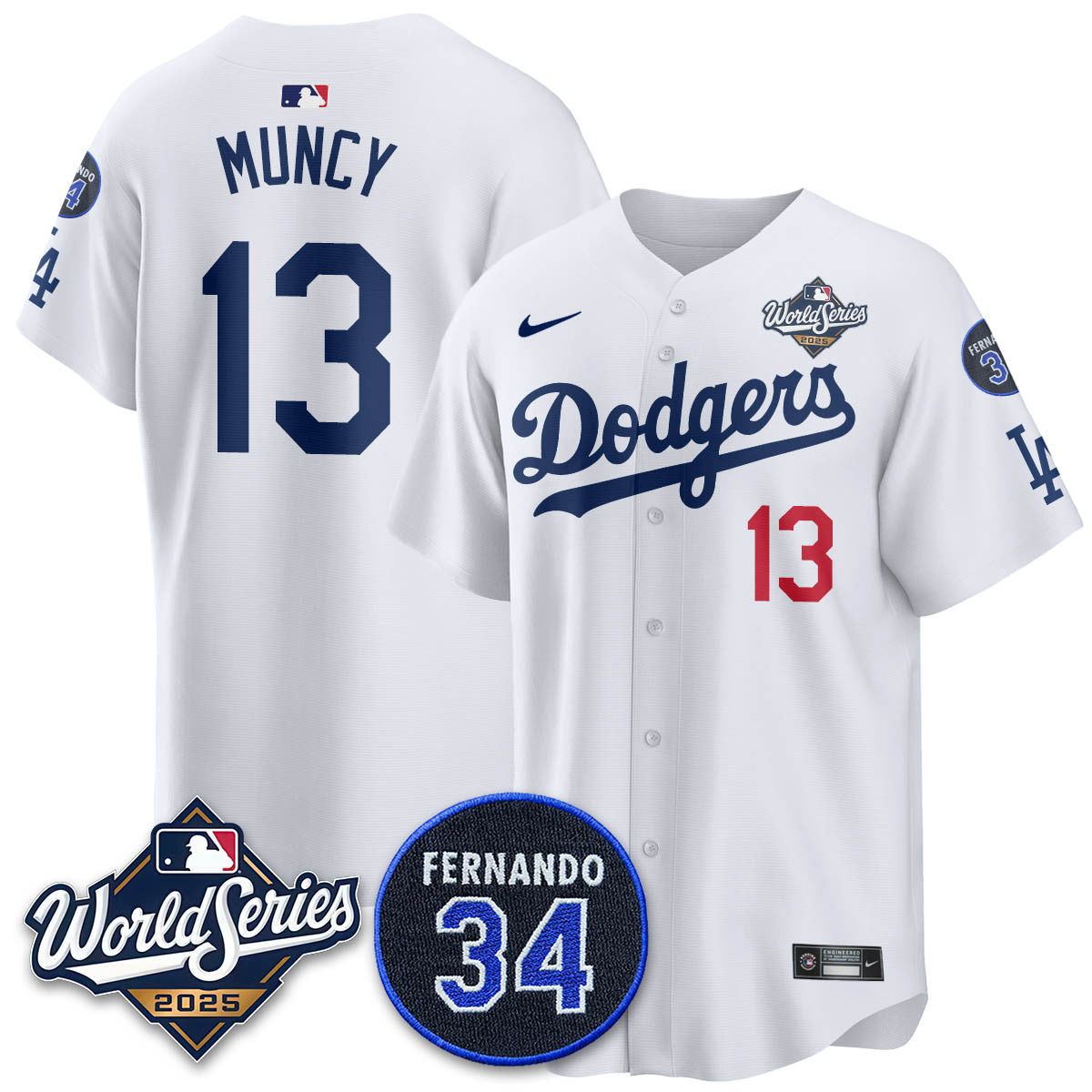 Los Angeles Dodgers 2025 National League Champions Jersey - All Stitched