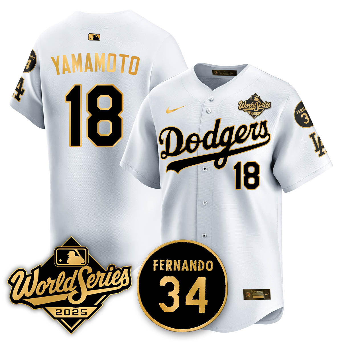 Los Angeles Dodgers 2025 National League Champions Jersey - All Stitched