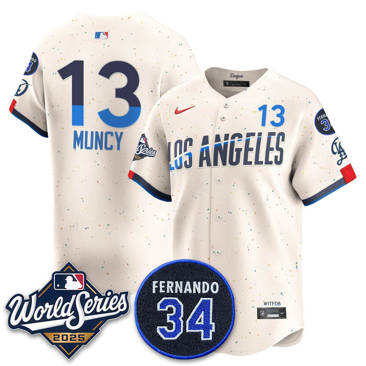 Los Angeles Dodgers 2025 National League Champions Jersey - All Stitched