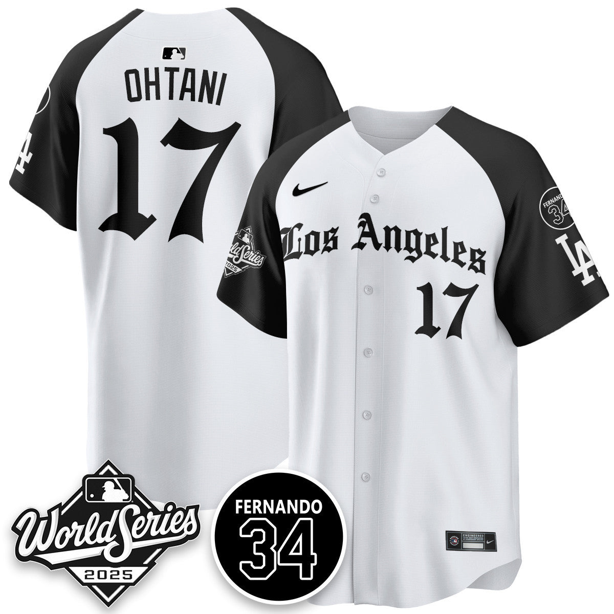 Los Angeles Dodgers 2025 Gothic NL Champions Jersey - All Stitched