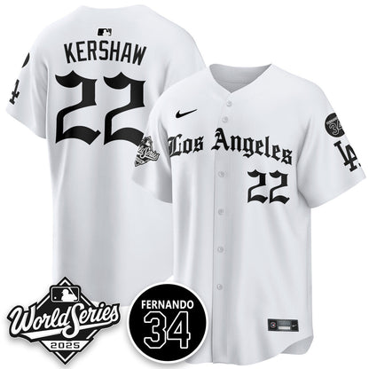 Los Angeles Dodgers 2025 Gothic NL Champions Jersey - All Stitched