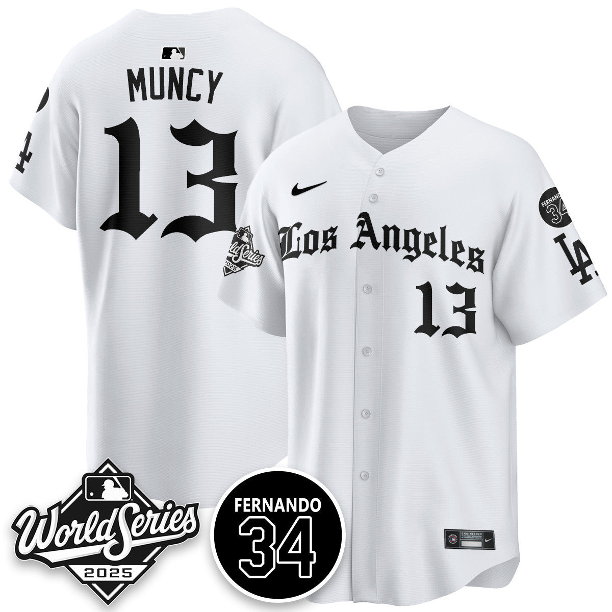 Los Angeles Dodgers 2025 Gothic NL Champions Jersey - All Stitched