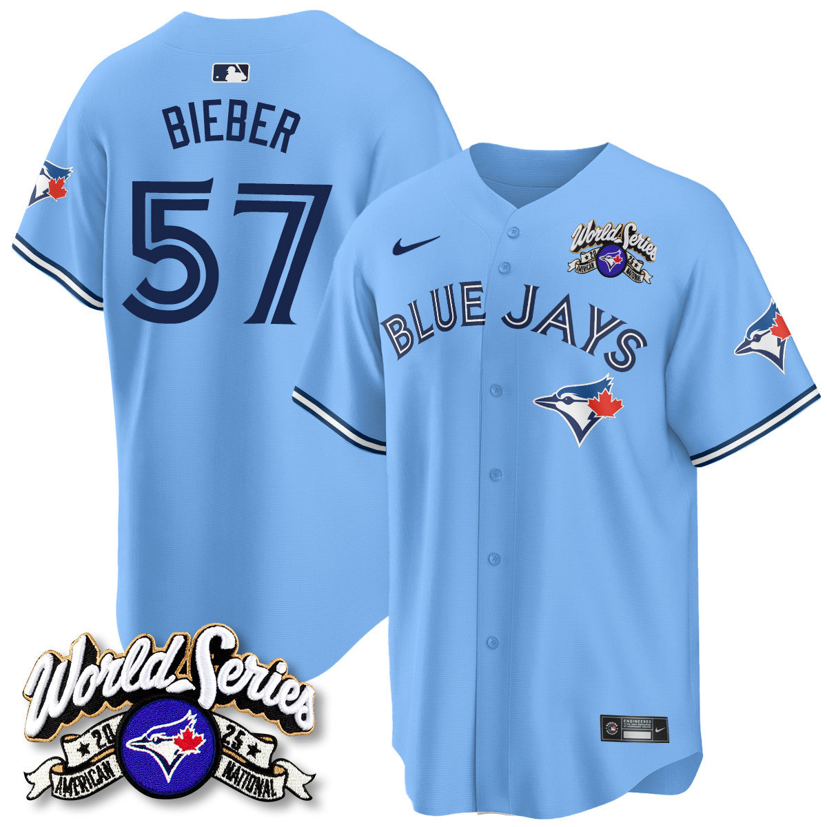 Toronto Blue Jays 2025 American League Champions Jersey - All Stitched